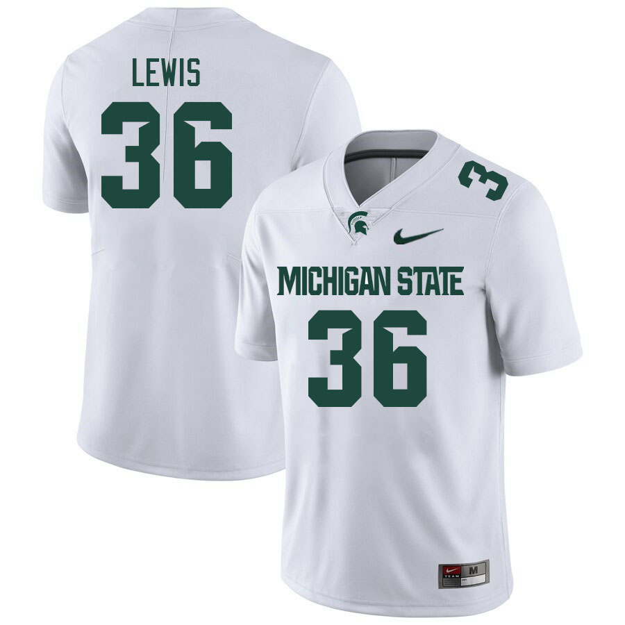 Men #36 Brandon Lewis Michigan State Spartans College Football Jerseys Stitched Sale-White